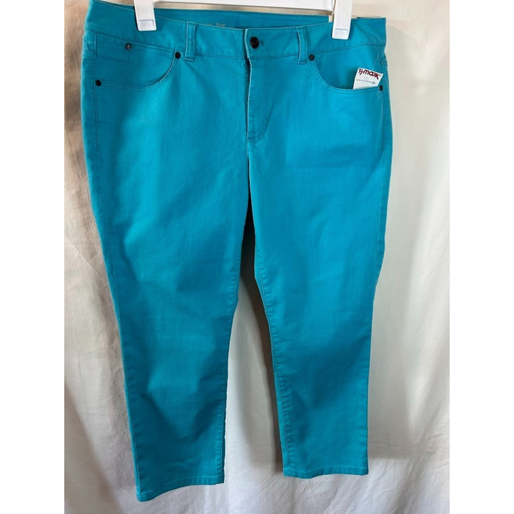 Talbots W-Signature Slim Capri 16W Light Turquoise NWT Plus Stretch Cruise